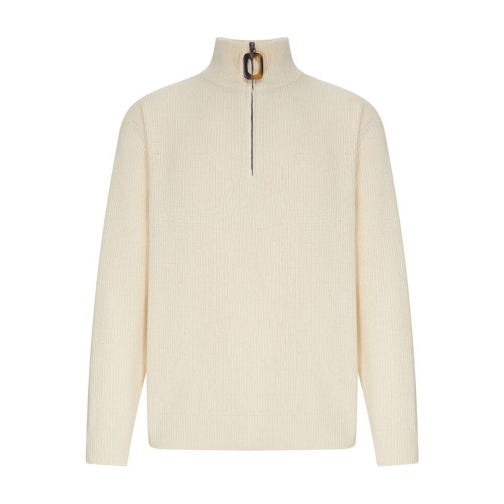 J.W.Anderson Men Ribbed Sweater With High Neck And Zip
